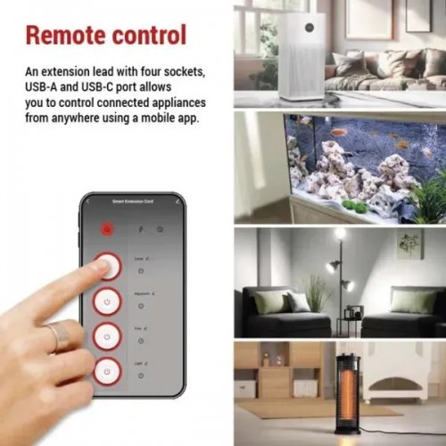 Мережевий подовжувач Emos 2 м 4 розетки + 1 x USB + 1 x USB Type-C (P1422SM) купити в Україні: Київ, Львів, Хмельницький, Тернопіль, Івано-Франківськ | Низька ціна, відгуки, характеристики від TELEMART фото