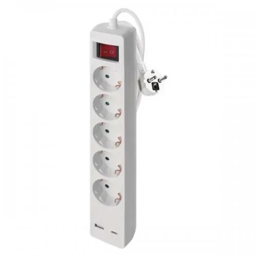 Сетевой удлинитель Emos 3 м 5 розеток + 1 x USB + 1 x USB Type-C (P1523CU) купить в Украине: Киев, Днепр, Харьков, Одесса  | Низкая цена, отзывы, характеристики от TELEMART фото