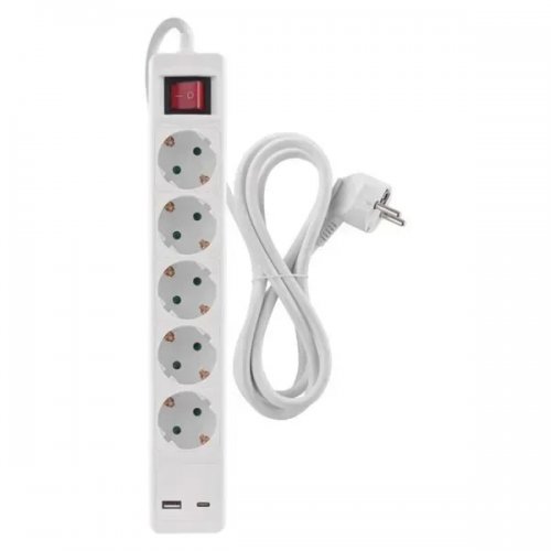 Сетевой удлинитель Emos 3 м 5 розеток + 1 x USB + 1 x USB Type-C (P1523CU) купить в Украине: Киев, Днепр, Харьков, Одесса  | Низкая цена, отзывы, характеристики от TELEMART фото