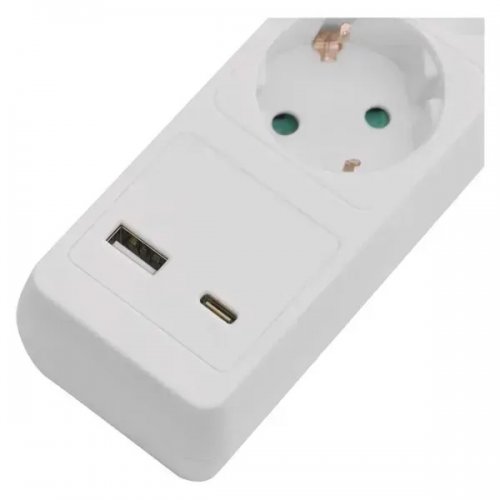 Сетевой удлинитель Emos 3 м 5 розеток + 1 x USB + 1 x USB Type-C (P1523CU) купить в Украине: Киев, Днепр, Харьков, Одесса  | Низкая цена, отзывы, характеристики от TELEMART фото