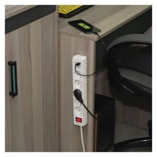 Сетевой удлинитель Emos 3 м 5 розеток + 1 x USB + 1 x USB Type-C (P1523CU) купить в Украине: Киев, Днепр, Харьков, Одесса  | Низкая цена, отзывы, характеристики от TELEMART фото