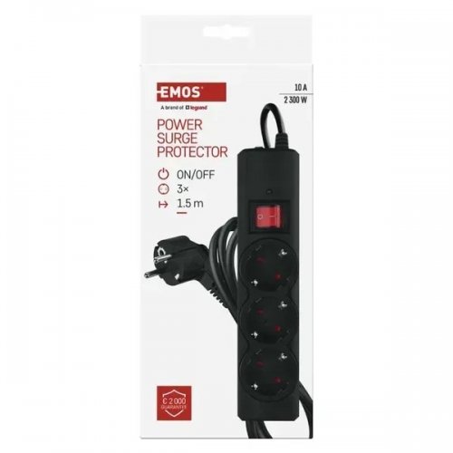Сетевой фильтр Emos 1.5 м 3 розетки (P54214) купить в Украине: Киев, Днепр, Харьков, Одесса  | Низкая цена, отзывы, характеристики от TELEMART фото