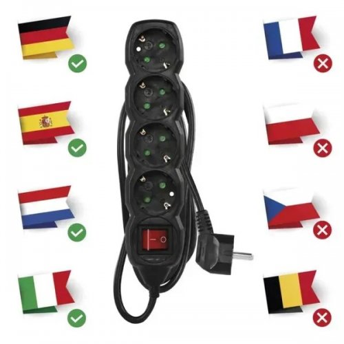 Мережевий подовжувач Emos 1.5 м 4 розетки (PC1421R) купити в Україні: Київ, Львів, Хмельницький, Тернопіль, Івано-Франківськ | Низька ціна, відгуки, характеристики від TELEMART фото