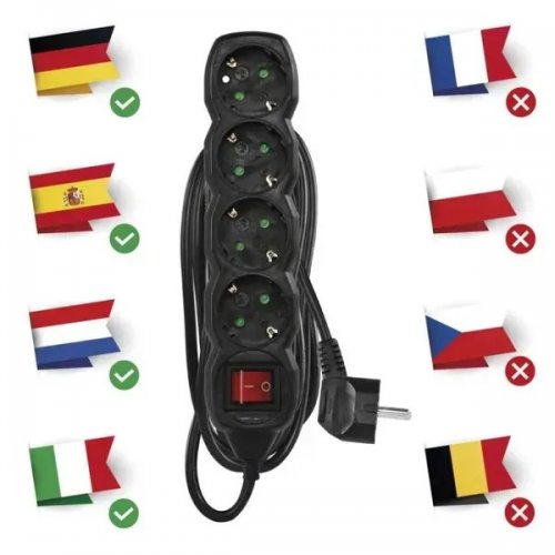 Сетевой удлинитель Emos 5 м 4 розетки (PC1425R) купить в Украине: Киев, Днепр, Харьков, Одесса  | Низкая цена, отзывы, характеристики от TELEMART фото