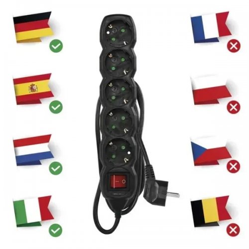 Мережевий подовжувач Emos 1.5 м 5 розеток (PC1521R) купити в Україні: Київ, Львів, Хмельницький, Тернопіль, Івано-Франківськ | Низька ціна, відгуки, характеристики від TELEMART фото