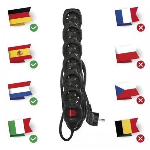 Мережевий подовжувач Emos 1.5 м 6 розеток (PC1621R) купити в Україні: Київ, Львів, Хмельницький, Тернопіль, Івано-Франківськ | Низька ціна, відгуки, характеристики від TELEMART фото