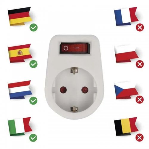 Адаптер мережевий з вимикачем Emos P00262 купити в Україні: Київ, Львів, Хмельницький, Тернопіль, Івано-Франківськ | Низька ціна, відгуки, характеристики від TELEMART фото