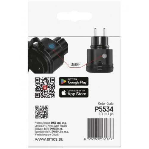 Розумна вологозахищена розетка Emos ZigBee P5534 GoSmart купити в Україні | Telemart фото
