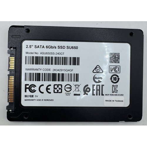 Ssd-диск ADATA Ultimate SU650 3D NAND TLC 240GB 2.5" (ASU650SS-240GT-R) (Восстановлено продавцом, 892494) купить в Украине: Киев, Днепр, Харьков, Одесса  | Проверка совместимости, низкая цена, отзывы, характеристики от TELEMART фото