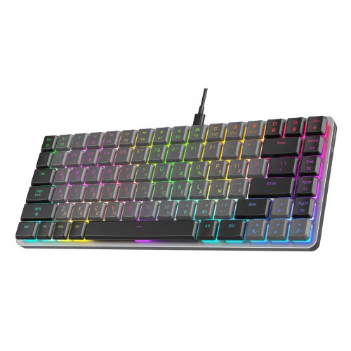 Уценка клавиатура GamePro MK141R RGB Outemu Red Switch Low Profile Dark Gray (Вскрытая упаковка, 892523) купить в Украине: Киев, Днепр, Харьков, Одесса  | Низкая цена, отзывы, характеристики от TELEMART фото