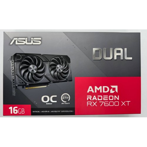 Відеокарта Asus Radeon RX 7600 XT Dual OC 16384MB (DUAL-RX7600XT-O16G) (Відновлено продавцем, 892539) купити в Україні: Київ, Львів, Хмельницький, Тернопіль, Івано-Франківськ | Перевірка сумісності, низька ціна, відгуки, характеристики від TELEMART фото