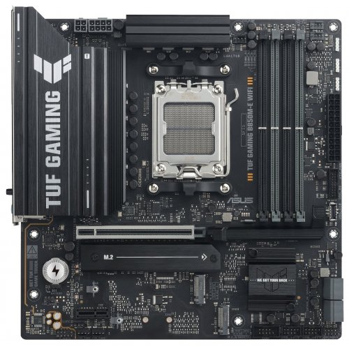 Уцінка материнська плата Asus TUF GAMING B850M-E WIFI (sAM5, AMD B850) (Відремонтовано виробником, 892554) купити в Україні: Київ, Львів, Хмельницький, Тернопіль, Івано-Франківськ | Перевірка сумісності, низька ціна, відгуки, характеристики від TELEMART фото