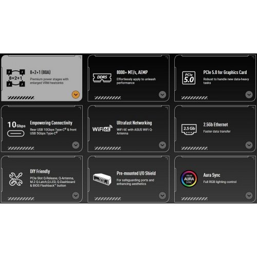 Уцінка материнська плата Asus TUF GAMING B850M-E WIFI (sAM5, AMD B850) (Відремонтовано виробником, 892554) купити в Україні: Київ, Львів, Хмельницький, Тернопіль, Івано-Франківськ | Перевірка сумісності, низька ціна, відгуки, характеристики від TELEMART фото