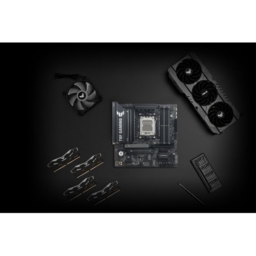 Уцінка материнська плата Asus TUF GAMING B850M-E WIFI (sAM5, AMD B850) (Відремонтовано виробником, 892554) купити в Україні: Київ, Львів, Хмельницький, Тернопіль, Івано-Франківськ | Перевірка сумісності, низька ціна, відгуки, характеристики від TELEMART фото