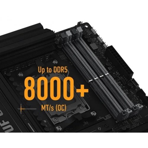 Уцінка материнська плата Asus TUF GAMING B850M-E WIFI (sAM5, AMD B850) (Відремонтовано виробником, 892554) купити в Україні: Київ, Львів, Хмельницький, Тернопіль, Івано-Франківськ | Перевірка сумісності, низька ціна, відгуки, характеристики від TELEMART фото