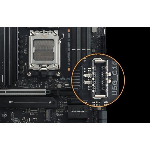 Уцінка материнська плата Asus TUF GAMING B850M-E WIFI (sAM5, AMD B850) (Відремонтовано виробником, 892554) купити в Україні: Київ, Львів, Хмельницький, Тернопіль, Івано-Франківськ | Перевірка сумісності, низька ціна, відгуки, характеристики від TELEMART фото