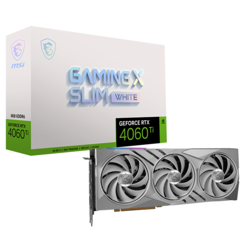 Відеокарта MSI GeForce RTX 4060 Ti GAMING X SLIM WHITE 16384MB (RTX 4060 Ti GAMING X SLIM WHITE 16G) (Відновлено продавцем, 892559) купити в Україні: Київ, Львів, Хмельницький, Тернопіль, Івано-Франківськ | Перевірка сумісності, низька ціна, відгуки, характеристики від TELEMART фото
