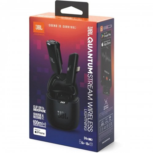 Микрофон петличный JBL Quantum Stream Wireless Lightning (JBLSTRMWLLGHTBLK) Black купить в Украине | Telemart фото