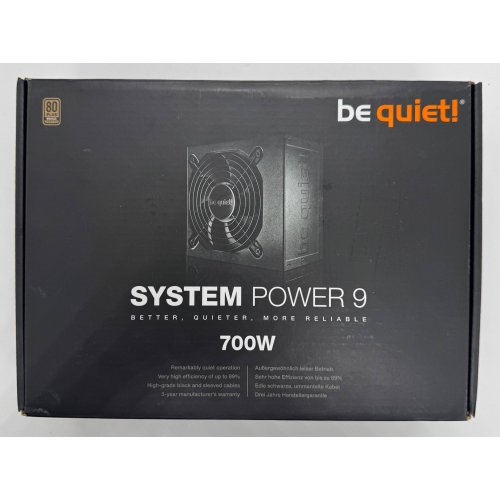 Блок живлення Be Quiet! System Power 9 700W (BN248) (Відновлено продавцем, 892648) купити в Україні: Київ, Львів, Хмельницький, Тернопіль, Івано-Франківськ | Перевірка сумісності, низька ціна, відгуки, характеристики від TELEMART фото