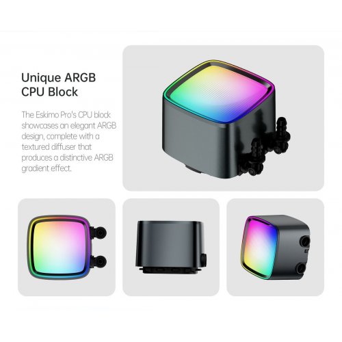 Уцінка готова сво Geometric Future Eskimo Pro 420 ARGB (GEO-EP-42B) Black (Розкрита упаковка, відсутні кріплення AMD, 892651) купити в Україні: Київ, Львів, Хмельницький, Тернопіль, Івано-Франківськ | Перевірка сумісності, низька ціна, відгуки, характеристики від TELEMART фото