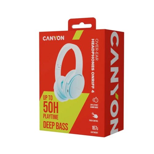 Навушники Canyon OnRiff 4 (CNS-CBTHS4BL) Blue купити в Україні: Київ, Львів, Хмельницький, Тернопіль, Івано-Франківськ | Низька ціна, відгуки, характеристики від TELEMART фото