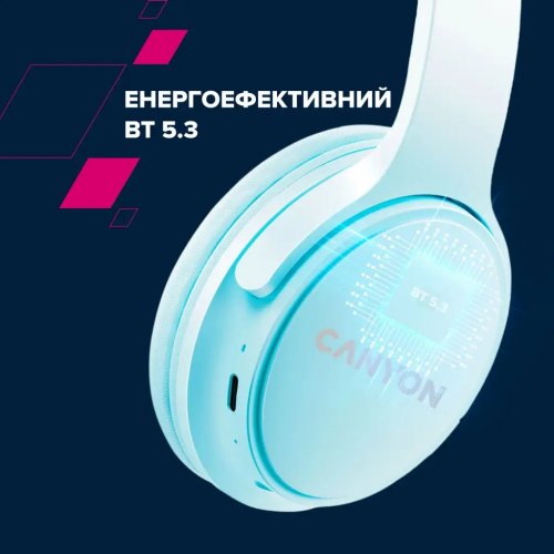 Навушники Canyon OnRiff 4 (CNS-CBTHS4BL) Blue купити в Україні: Київ, Львів, Хмельницький, Тернопіль, Івано-Франківськ | Низька ціна, відгуки, характеристики від TELEMART фото