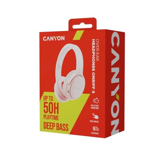 Наушники Canyon OnRiff 4 (CNS-CBTHS4P) Pink купить в Украине: Киев, Днепр, Харьков, Одесса  | Низкая цена, отзывы, характеристики от TELEMART фото