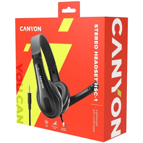 Наушники Canyon HSC-1 (CNS-CHSC1B) Black купить в Украине: Киев, Днепр, Харьков, Одесса  | Низкая цена, отзывы, характеристики от TELEMART фото