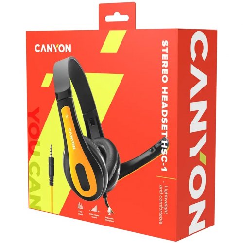 Наушники Canyon HSC-1 (CNS-CHSC1BY) Black/Yellow купить в Украине: Киев, Днепр, Харьков, Одесса  | Низкая цена, отзывы, характеристики от TELEMART фото