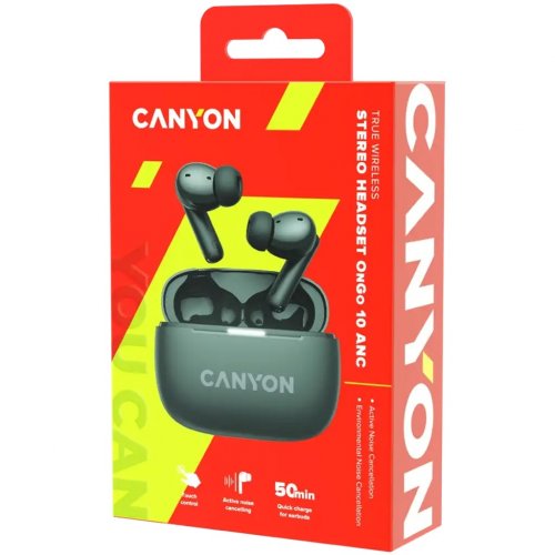 Наушники Canyon On Go 10 ANC TWS-10 (CNS-TWS10BK) Grey купить в Украине: Киев, Днепр, Харьков, Одесса  | Низкая цена, отзывы, характеристики от TELEMART фото
