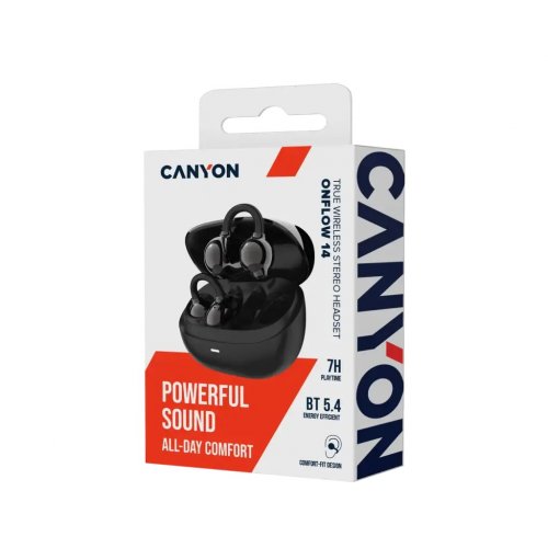 Наушники Canyon On Flow 14 (CNS-TWS14B) Black купить в Украине: Киев, Днепр, Харьков, Одесса  | Низкая цена, отзывы, характеристики от TELEMART фото