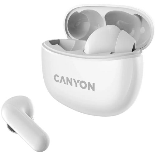 Навушники Canyon TWS-5 (CNS-TWS5W) White купити в Україні: Київ, Львів, Хмельницький, Тернопіль, Івано-Франківськ | Низька ціна, відгуки, характеристики від TELEMART фото