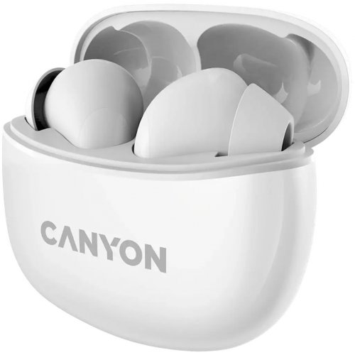 Навушники Canyon TWS-5 (CNS-TWS5W) White купити в Україні: Київ, Львів, Хмельницький, Тернопіль, Івано-Франківськ | Низька ціна, відгуки, характеристики від TELEMART фото