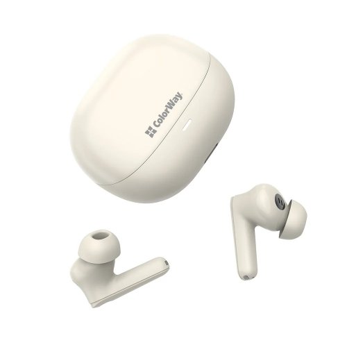 Наушники ColorWay Slim TWS-1 Earbuds Long Life (CW-TWS1BE) Beige купить в Украине: Киев, Днепр, Харьков, Одесса  | Низкая цена, отзывы, характеристики от TELEMART фото