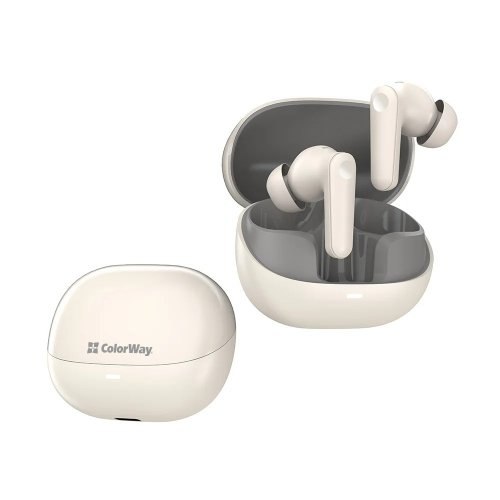 Наушники ColorWay Slim TWS-1 Earbuds Long Life (CW-TWS1BE) Beige купить в Украине: Киев, Днепр, Харьков, Одесса  | Низкая цена, отзывы, характеристики от TELEMART фото