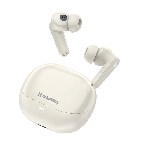 Наушники ColorWay Slim TWS-1 Earbuds Long Life (CW-TWS1BE) Beige купить в Украине: Киев, Днепр, Харьков, Одесса  | Низкая цена, отзывы, характеристики от TELEMART фото