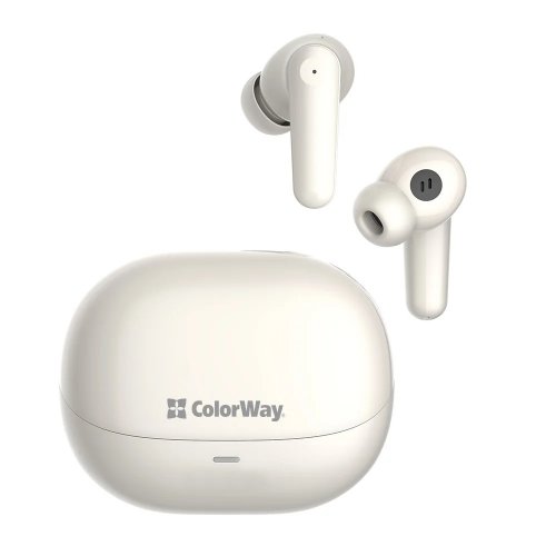 Наушники ColorWay Slim TWS-1 Earbuds Long Life (CW-TWS1BE) Beige купить в Украине: Киев, Днепр, Харьков, Одесса  | Низкая цена, отзывы, характеристики от TELEMART фото