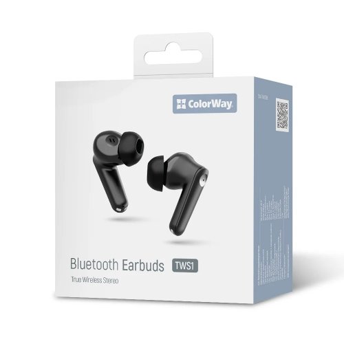 Наушники ColorWay Slim TWS-1 Earbuds Long Life (CW-TWS1BK1) Black купить в Украине: Киев, Днепр, Харьков, Одесса  | Низкая цена, отзывы, характеристики от TELEMART фото