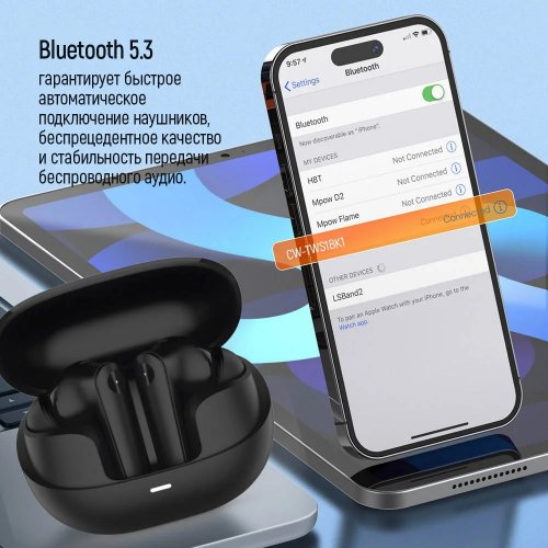 Наушники ColorWay Slim TWS-1 Earbuds Long Life (CW-TWS1BK1) Black купить в Украине: Киев, Днепр, Харьков, Одесса  | Низкая цена, отзывы, характеристики от TELEMART фото