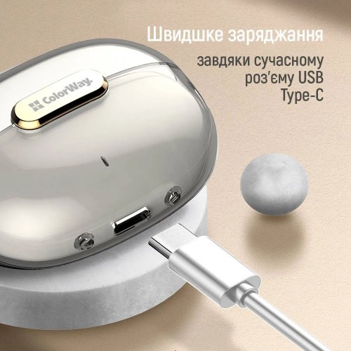 Навушники ColorWay Slim TWS-2 Earbuds (CW-TWS2WT) White купити в Україні: Київ, Львів, Хмельницький, Тернопіль, Івано-Франківськ | Низька ціна, відгуки, характеристики від TELEMART фото
