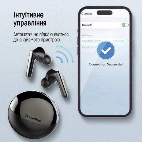 Навушники ColorWay TWS-3 Earbuds (CW-TWS3BK) Black купити в Україні: Київ, Львів, Хмельницький, Тернопіль, Івано-Франківськ | Низька ціна, відгуки, характеристики від TELEMART фото