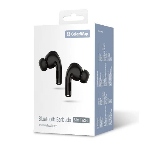 Наушники ColorWay Slim TWS-5 Earbuds (CW-TWS5BK) Black купить в Украине: Киев, Днепр, Харьков, Одесса  | Низкая цена, отзывы, характеристики от TELEMART фото