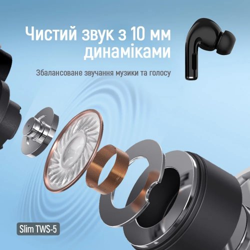 Наушники ColorWay Slim TWS-5 Earbuds (CW-TWS5BK) Black купить в Украине: Киев, Днепр, Харьков, Одесса  | Низкая цена, отзывы, характеристики от TELEMART фото