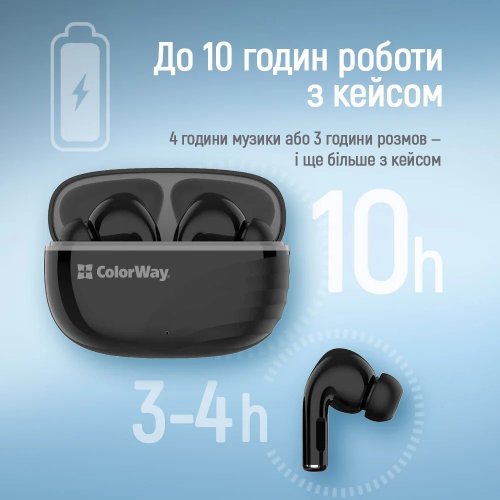 Наушники ColorWay Slim TWS-5 Earbuds (CW-TWS5BK) Black купить в Украине: Киев, Днепр, Харьков, Одесса  | Низкая цена, отзывы, характеристики от TELEMART фото