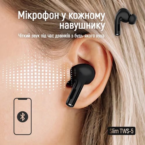 Наушники ColorWay Slim TWS-5 Earbuds (CW-TWS5BK) Black купить в Украине: Киев, Днепр, Харьков, Одесса  | Низкая цена, отзывы, характеристики от TELEMART фото