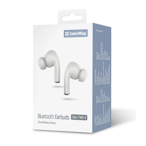 Наушники ColorWay Slim TWS-5 Earbuds (CW-TWS5WT) White купить в Украине: Киев, Днепр, Харьков, Одесса  | Низкая цена, отзывы, характеристики от TELEMART фото