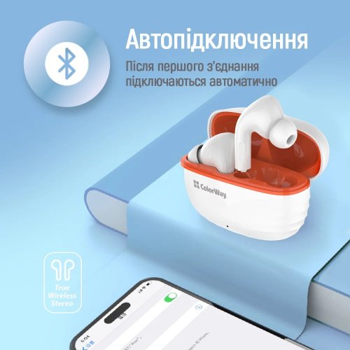 Наушники ColorWay Slim TWS-5 Earbuds (CW-TWS5WT) White купить в Украине: Киев, Днепр, Харьков, Одесса  | Низкая цена, отзывы, характеристики от TELEMART фото