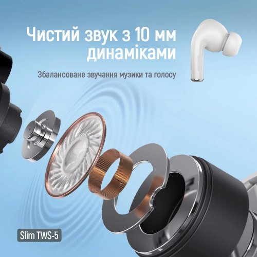 Наушники ColorWay Slim TWS-5 Earbuds (CW-TWS5WT) White купить в Украине: Киев, Днепр, Харьков, Одесса  | Низкая цена, отзывы, характеристики от TELEMART фото