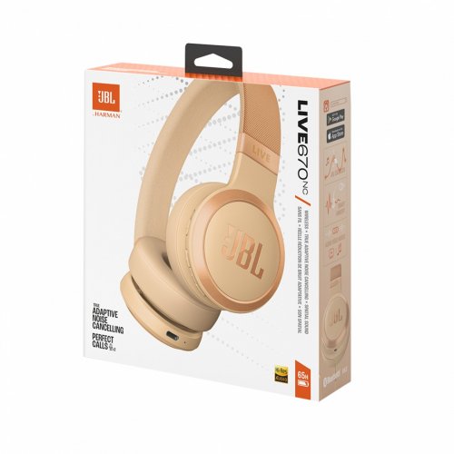 Наушники JBL Live 670NC (JBLLIVE670NCSAT) Sandstone купить в Украине: Киев, Днепр, Харьков, Одесса  | Низкая цена, отзывы, характеристики от TELEMART фото