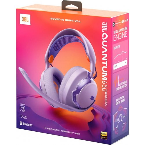 Наушники JBL Quantum 650 (JBLQTUM650PUR) Purple купить в Украине: Киев, Днепр, Харьков, Одесса  | Низкая цена, отзывы, характеристики от TELEMART фото